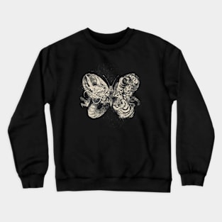 Dragon Tiger Tattoo Butterfly by Tobe Fonseca Crewneck Sweatshirt